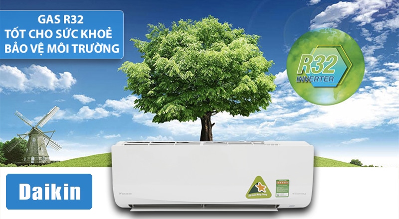 Daikin FTKC35UAVMV sử dụng Gas R32