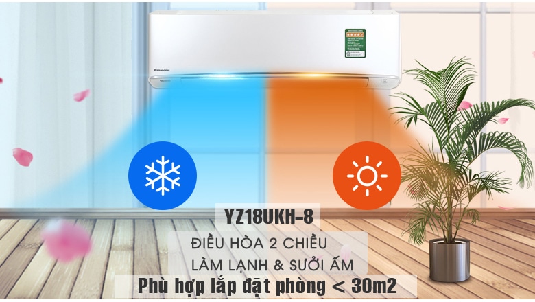 phù hợp lắp đặt phòng dưới 30m2 YZ18UKH-8