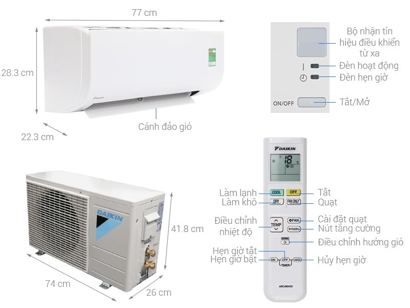 Thông số kỹ thuật điều hòa Daikin FTF25UV1V